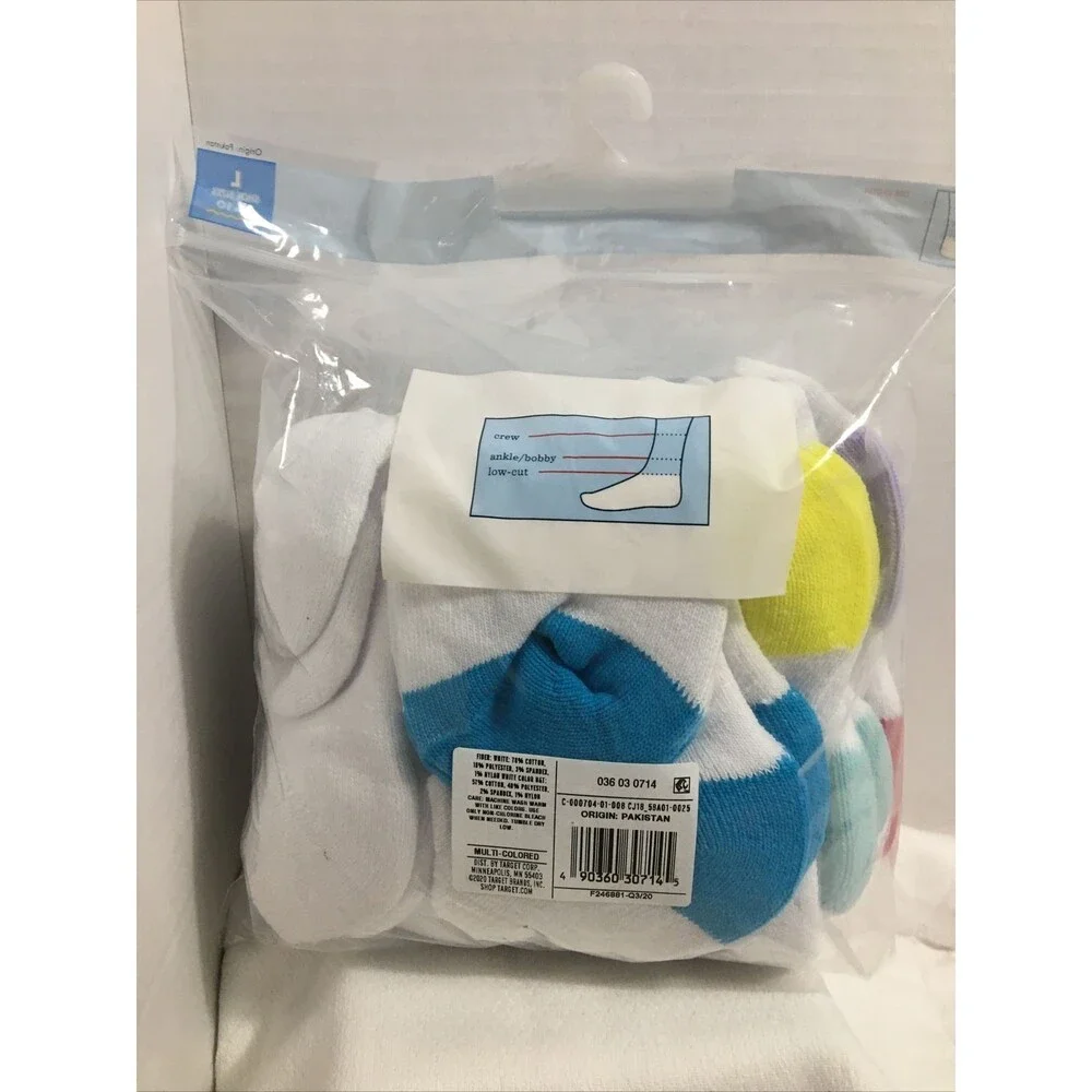Girls' 10pk Low Cut Athletic Socks - Cat & Jack; Large Cushioned Sole.